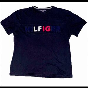 Tommy Hilfiger Y2K Embroidered Spellout Logo Old Money Classic S/S Tee Mens XL